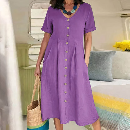 Lässiges Baumwoll‑Leinen‑Sommerkleid – Noor