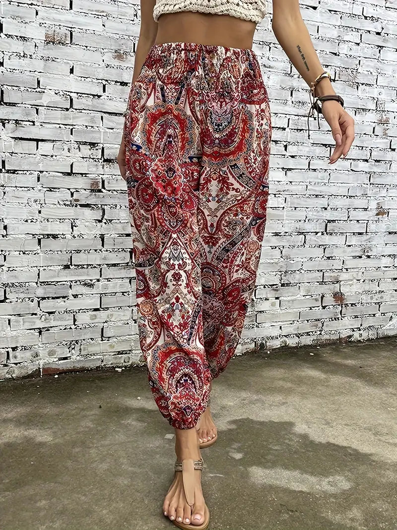 Boho-Chic Damenhose mit grafischem Print – Solara