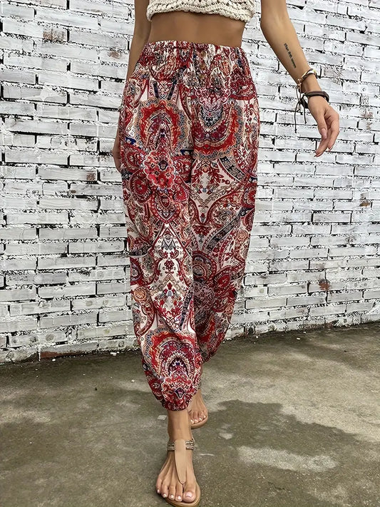 Boho-Chic Damenhose mit grafischem Print – Solara