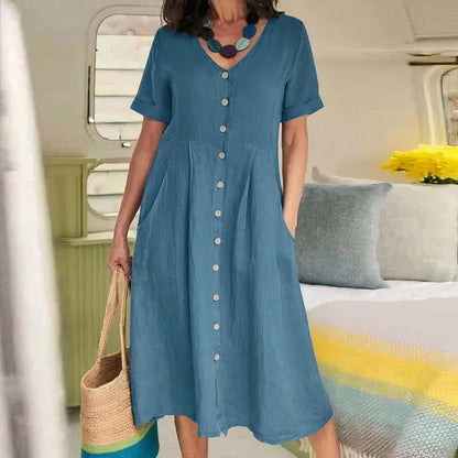 Lässiges Baumwoll‑Leinen‑Sommerkleid – Noor