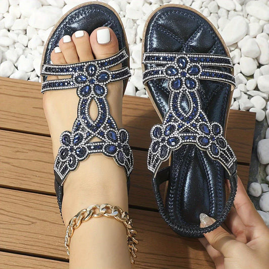 Boho-Flip-Flops mit elastischem Riemen – Naima