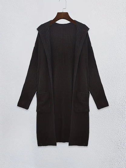 Langes Damen Strickcardigan für Herbst & Winter – Elara