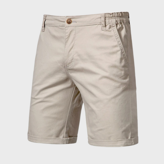 Herren Shorts | Baumwolle | Einfarbig | Lockere Passform | Taschen-Beige-XS-Luzern Mode