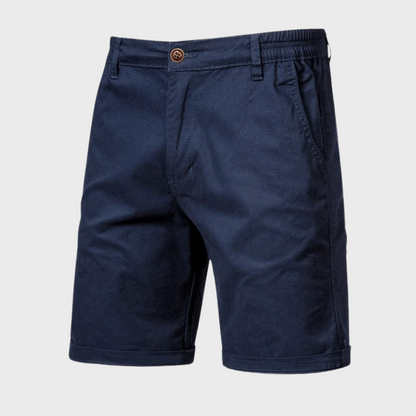 Herren Shorts | Baumwolle | Einfarbig | Lockere Passform | Taschen-Dunkelblau-XS-Luzern Mode