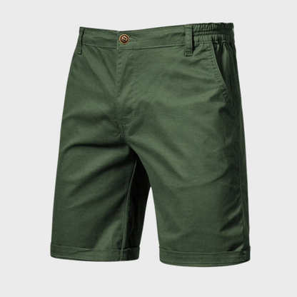 Herren Shorts | Baumwolle | Einfarbig | Lockere Passform | Taschen-Grün-XS-Luzern Mode