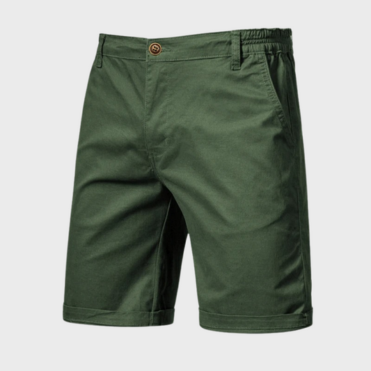 Herren Shorts | Baumwolle | Einfarbig | Lockere Passform | Taschen-Grün-XS-Luzern Mode