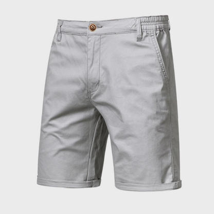 Herren Shorts | Baumwolle | Einfarbig | Lockere Passform | Taschen-Hellgrau-XS-Luzern Mode