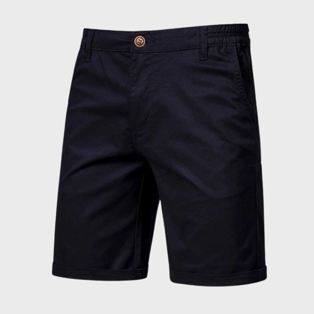 Herren Shorts | Baumwolle | Einfarbig | Lockere Passform | Taschen-Schwarz-XS-Luzern Mode