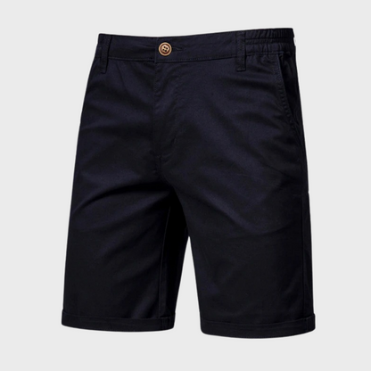 Herren Shorts | Baumwolle | Einfarbig | Lockere Passform | Taschen-Schwarz-XS-Luzern Mode