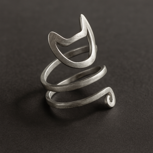 Silberner Katzenring | Stilvoller und bezaubernder Ring
