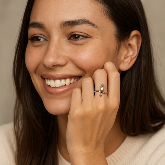 Katze Ring | Mitternachtskatze Silberring