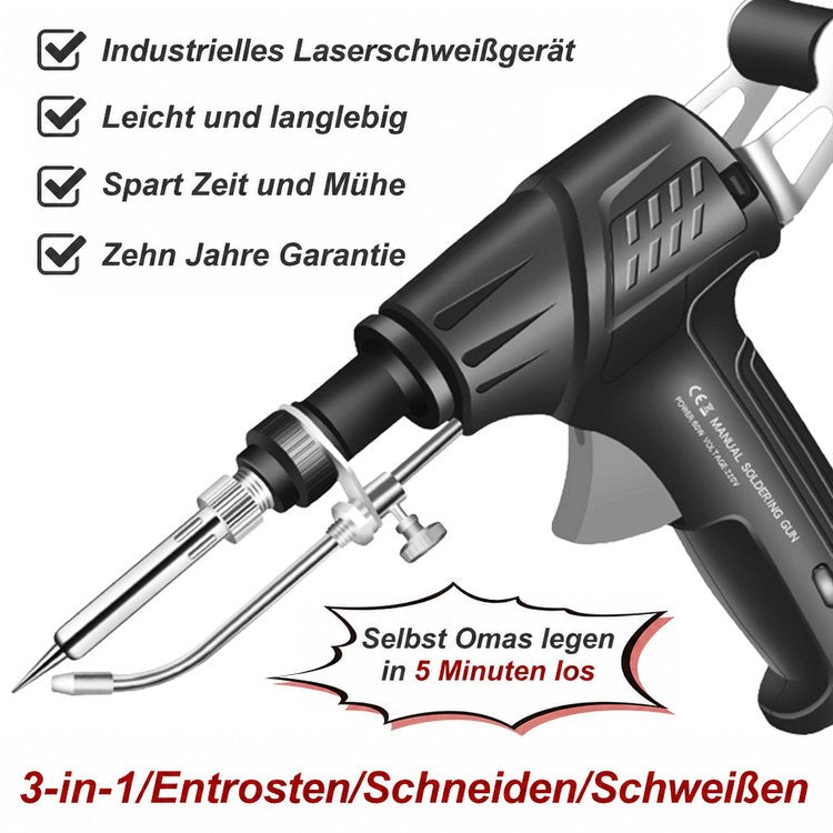 Gerät in Seitenansicht mit Häkchenliste der Vorteile und einer Sprechblase zur schnellen Einarbeitung 11