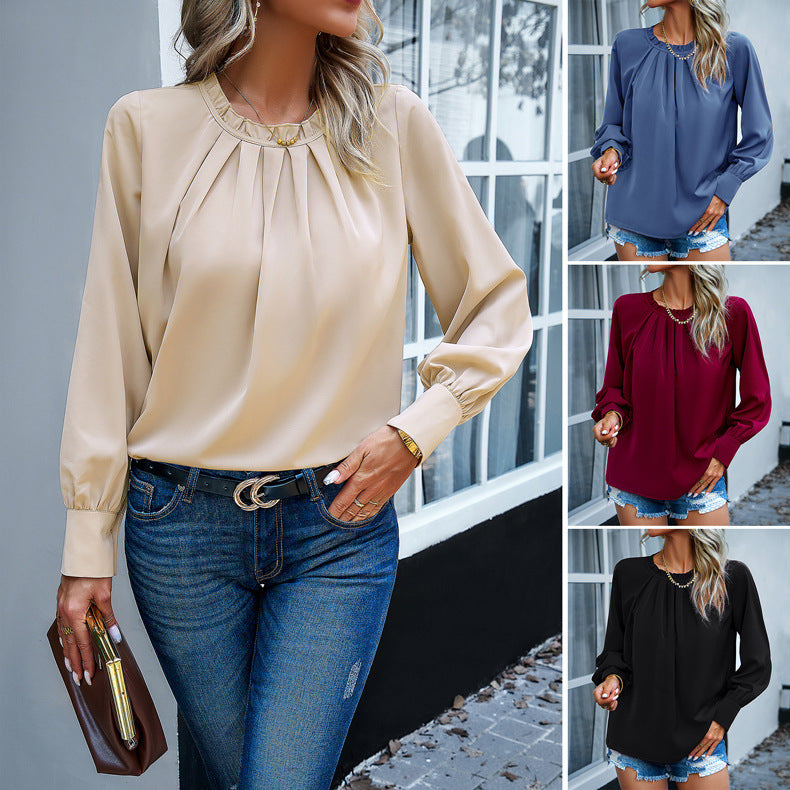 Damen Top mit Faltendetail – Amara