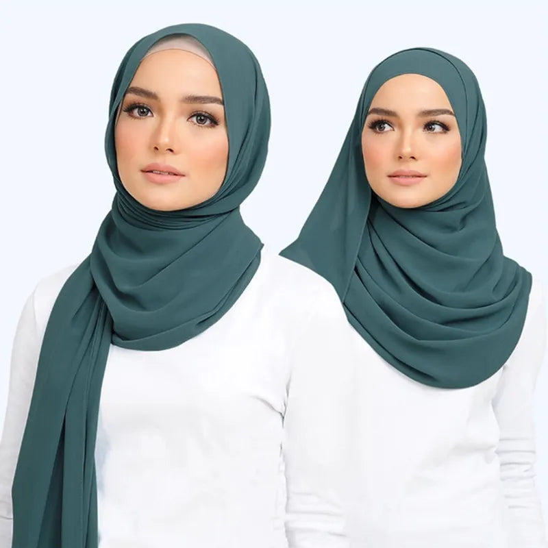 Hijab | Chiffon | Einfarbig | Leicht | Atmungsaktiv | Einheitsgröße-Luzern Mode