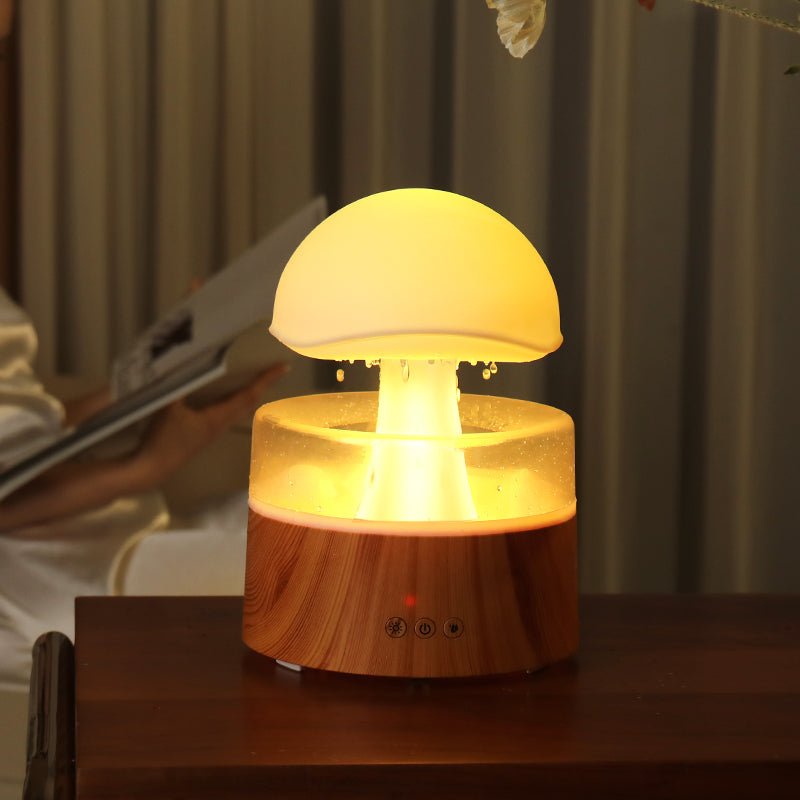 Luftbefeuchter in Wolkenform, LED-Beleuchtung, Holzoptik, für Schlafzimmer, Aromatherapie.