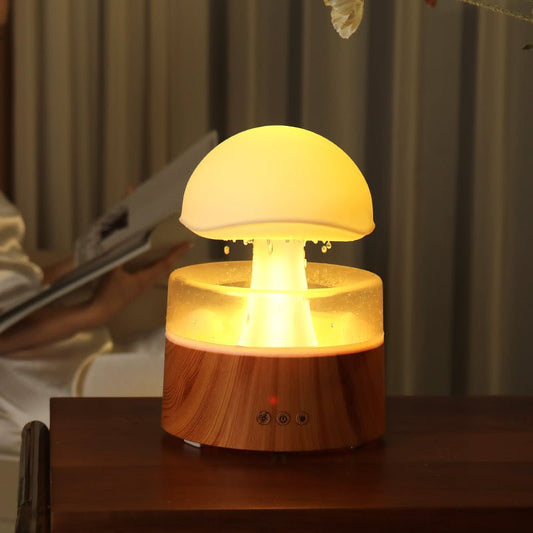 Luftbefeuchter in Wolkenform, LED-Beleuchtung, Holzoptik, für Schlafzimmer, Aromatherapie.