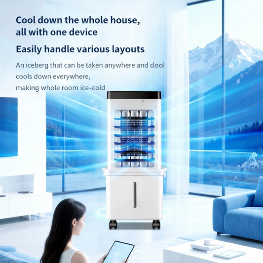 Portable Windowless Air Cooler with Humidifier and Air Purifier, Remote and Timer 2