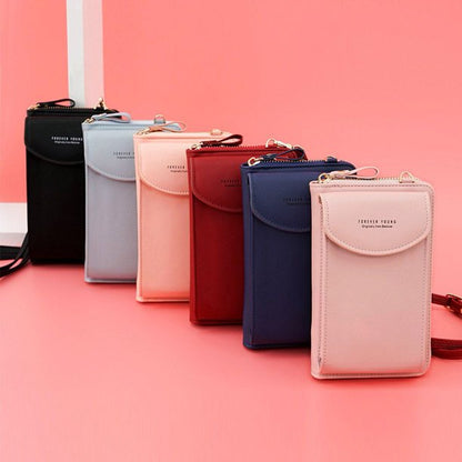 Kompakte Schultertasche aus PU-Leder mit verstellbarem Riemen