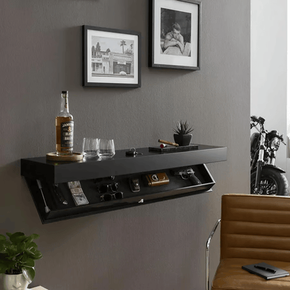 Solid Wood Floating Wall Shelf with Hidden Compartment | Minimalist Design 4