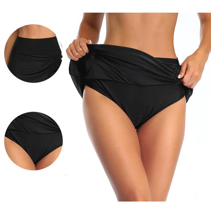 Damen Badeshorts | Seitenschlitz | Einfarbig | Elastischer Bund-Luzern Mode