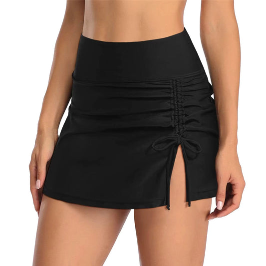 Damen Badeshorts | Seitenschlitz | Einfarbig | Elastischer Bund-Luzern Mode