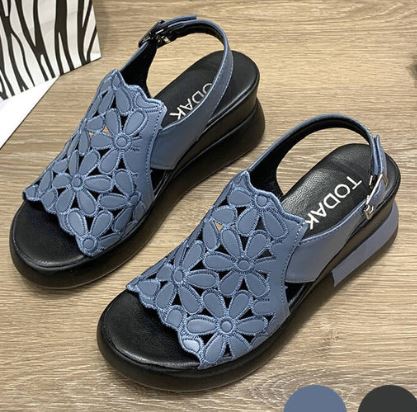 City-Sandalen Damen | Bequem & Atmungsaktiv | Für Büro, Freizeit & Spaziergänge-Blau-35-Luzern Mode