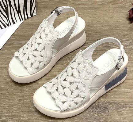 City-Sandalen Damen | Bequem & Atmungsaktiv | Für Büro, Freizeit & Spaziergänge-Weiß-35-Luzern Mode