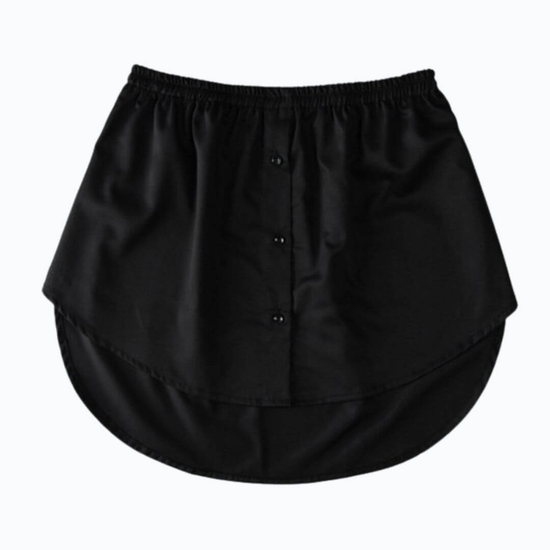 Damen Shirtverlängerer | Elastischem Bund | Baumwolle | Knöpfen-Schwarz-S-Luzern Mode