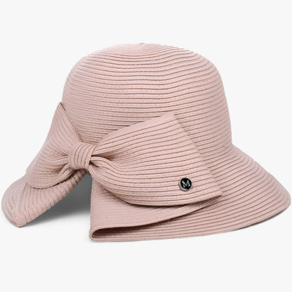 Damen Sonnenhut | Glockenform | Einheitsgröße | UV-Schutz | Einfarbig-Rosa-Luzern Mode