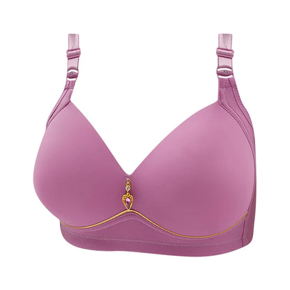 Rosa Push-up-BH mit verstellbaren Trägern, nahtlos, elegantes Design, Damenunterwäsche.