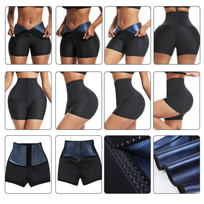 Schwarze Taillenformer-Shorts für Damen, hoher Bund, Shapewear, nahtlos, figurformend.