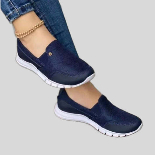 Damen-Sneaker, dunkelblau, atmungsaktiv, Freizeit, rutschfest, modisch, bequem, Jeans.
