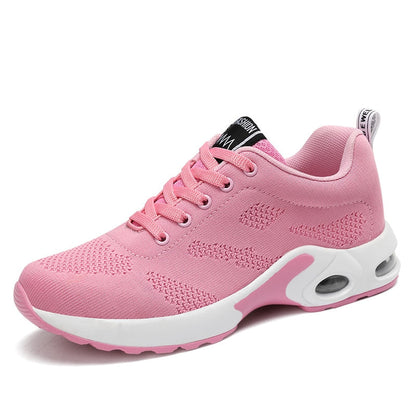 Rosa Damen-Sneaker, atmungsaktiv, Mesh, sportlich, modisch, bequeme Laufschuhe.