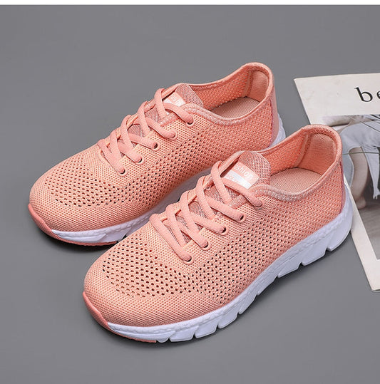 Damen Sneaker rosa, atmungsaktiv, Mesh, Sportschuhe, leichte Laufschuhe, modisch.