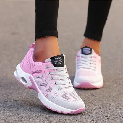 Damen Sneaker rosa-weiß, atmungsaktiv, modisch, Straßenlauf, Sportschuhe, bequem.