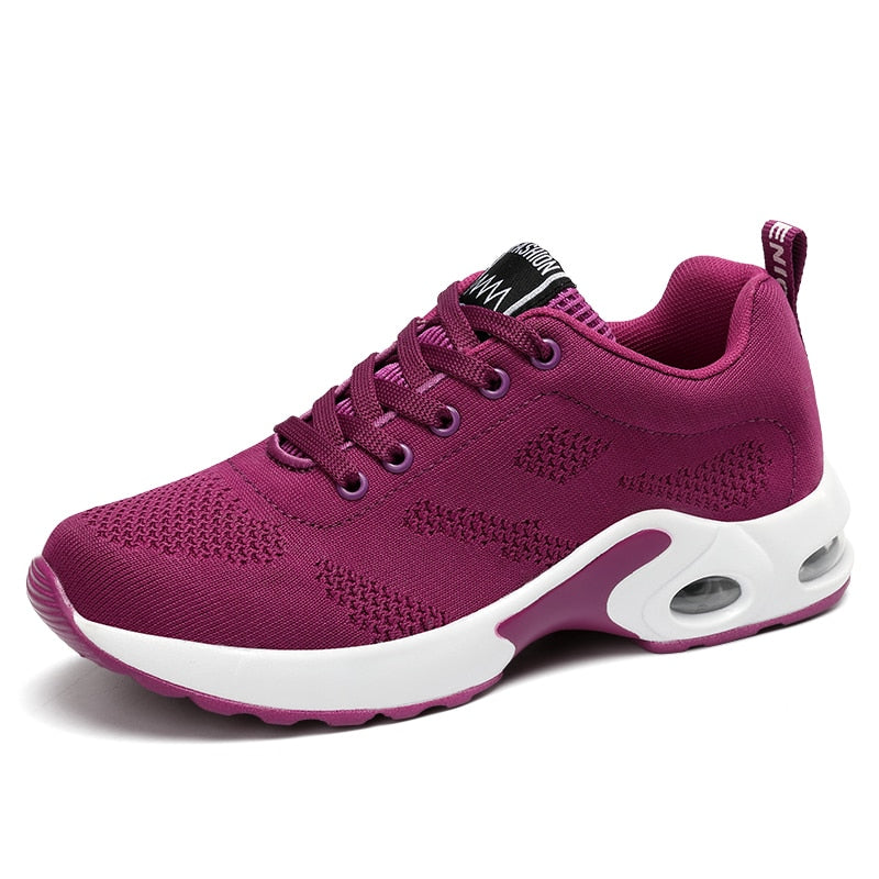 Lila Damen-Sneaker, atmungsaktiv, Mesh, Sportschuhe, rutschfeste Sohle, modisch.