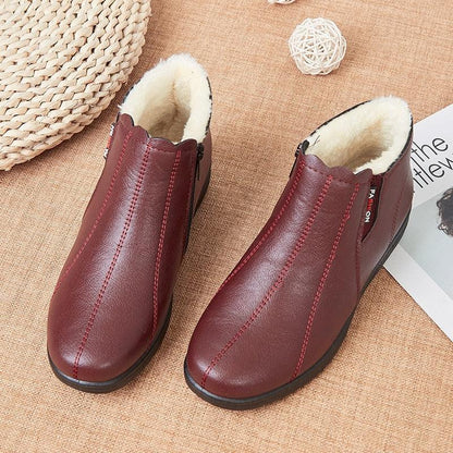 Damen Winterstiefel, rot, Kunstleder, warm gefüttert, rutschfest, modisch, bequem.