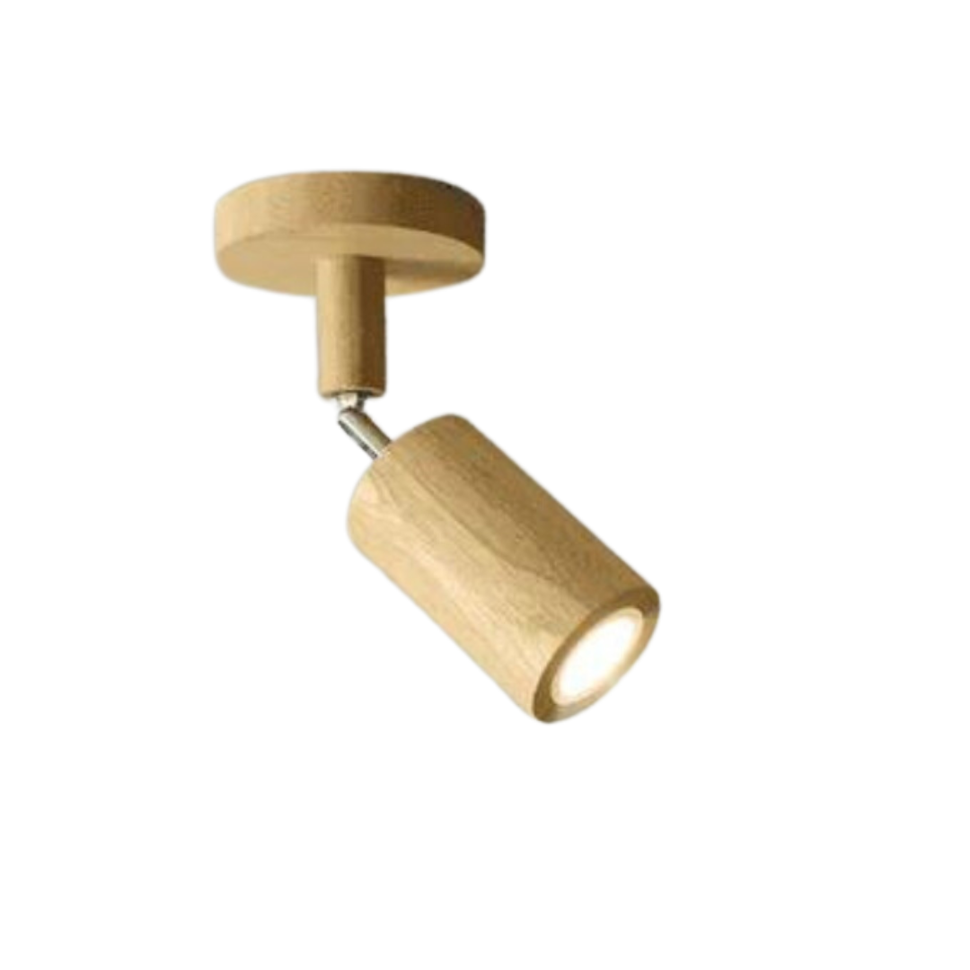 Deckenstrahler Holz LED, verstellbar, modern, energiesparend, für Wohnzimmer oder Bürobeleuchtung.