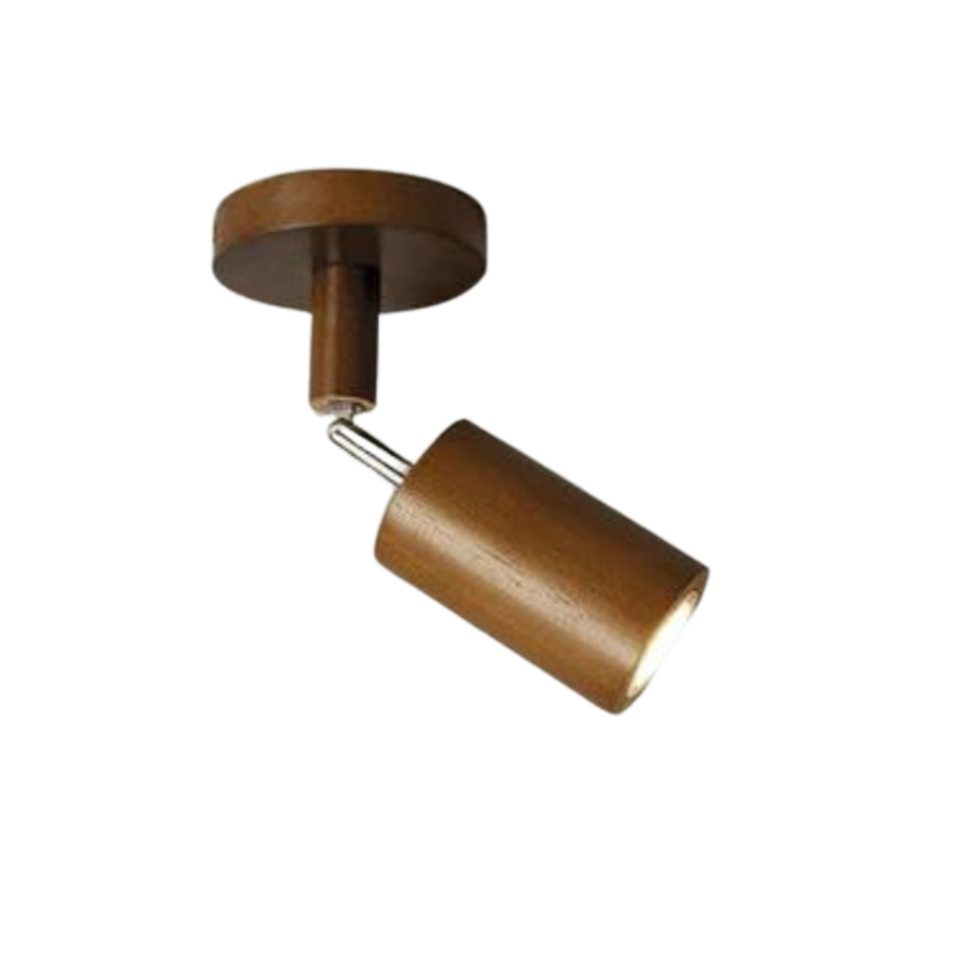 Braune Deckenleuchte aus Holz, verstellbar, modernes Design, Innenbeleuchtung, Spotlampe.