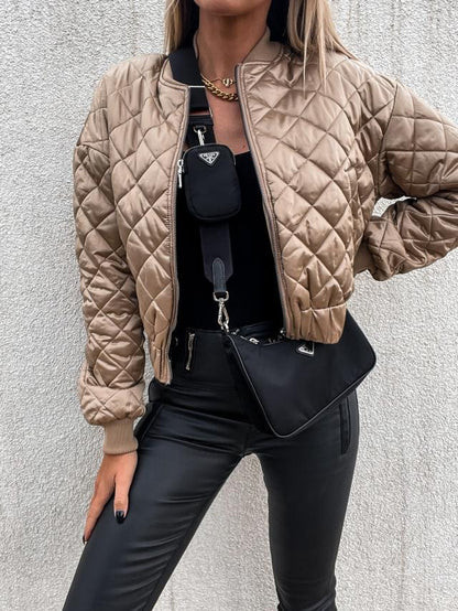 Gefütterte Damen Bomberjacke mit Taschen – Marisa