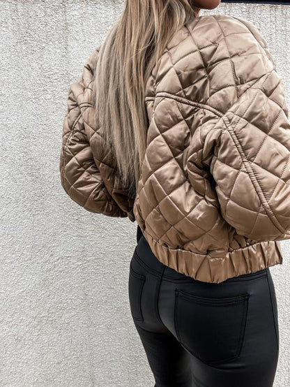Gefütterte Damen Bomberjacke mit Taschen – Marisa