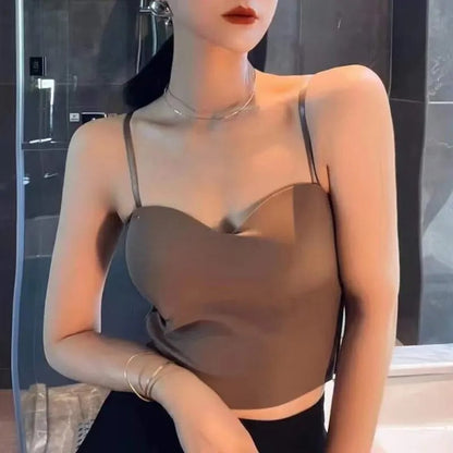 4 Stück luftige Tanktops mit integriertem Bandeau-BH - Tiana