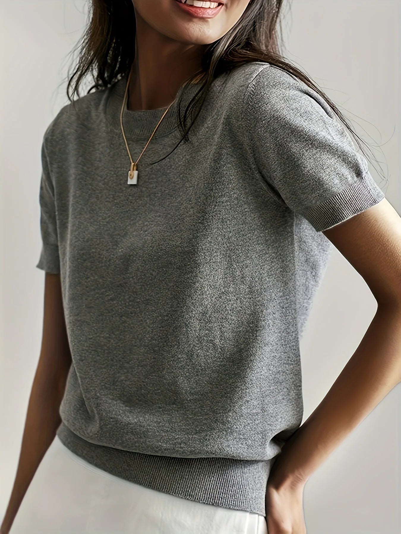 Frühjahrs-Pullover mit kurzen Ärmeln – Mira