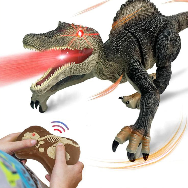 Ferngesteuerter Dinosaurier mit leuchtenden Augen und Fernbedienung, Spielzeug für Kinder.