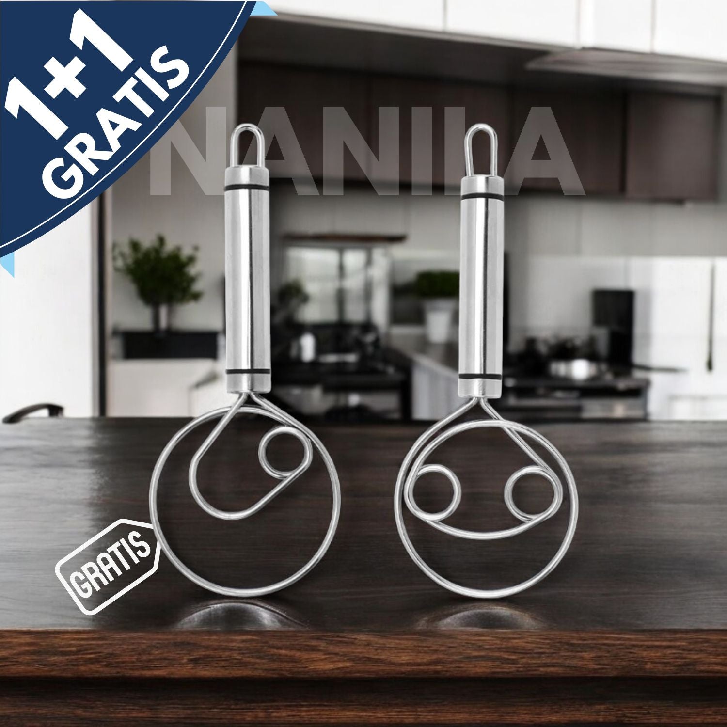 Doppelpack Edelstahl-Schneebesen, Küche, Gratisangebot, modernes Design, langlebig