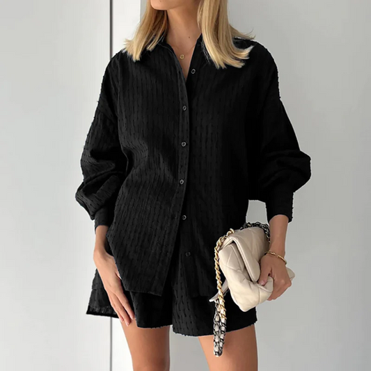 Zweiteiliges Damen-Sommer-Set mit Laternenärmeln – Nina