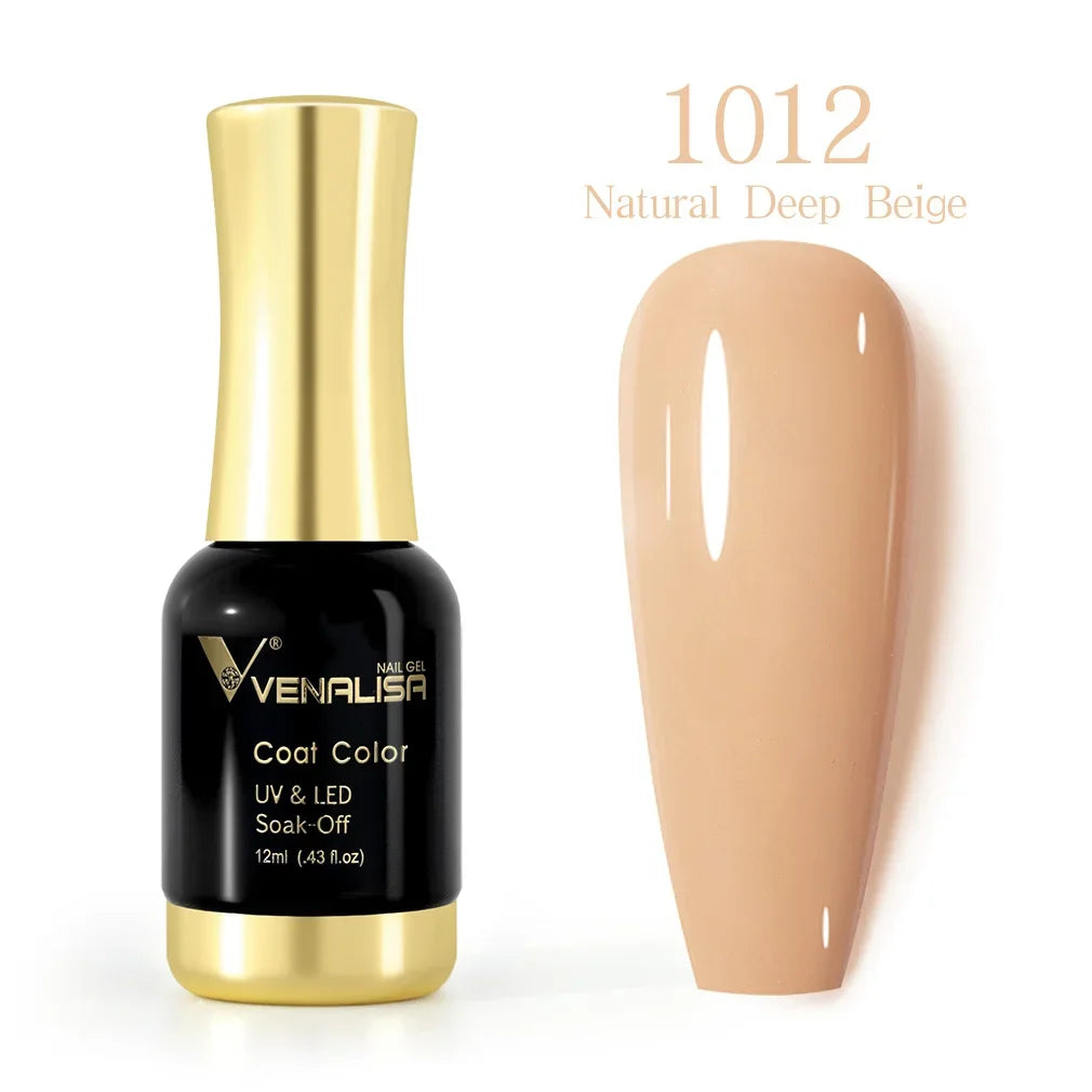 Venalisa Nagellack 1012, natürlicher Beige-Ton, UV & LED, 12ml, Soak-Off Gel, glänzend.