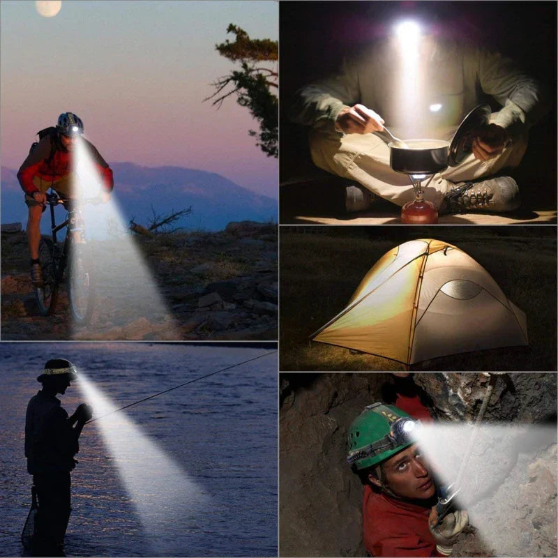 LED-Stirnlampe für Outdoor-Aktivitäten, Camping, Radfahren, Angeln, Klettern, wasserdicht.