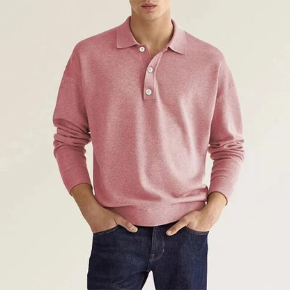 Herrenpoloshirt mit langen Ärmeln – Bastien