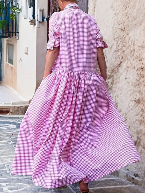 Swingkleid mit langen Ärmeln und kariertem Muster - Sofie, Frühling 2026 Edition
